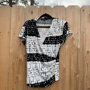 Women's B.L.E.U. Faux wrap top size medium